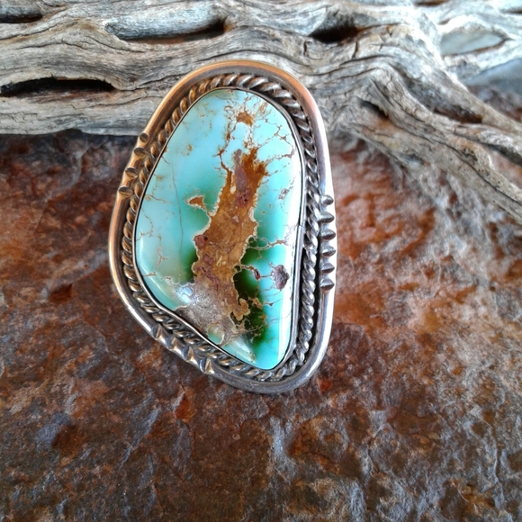 Sterling Silver Vintage  'HUGE STONE' TURQUOISE RING - Picture 14 of 16